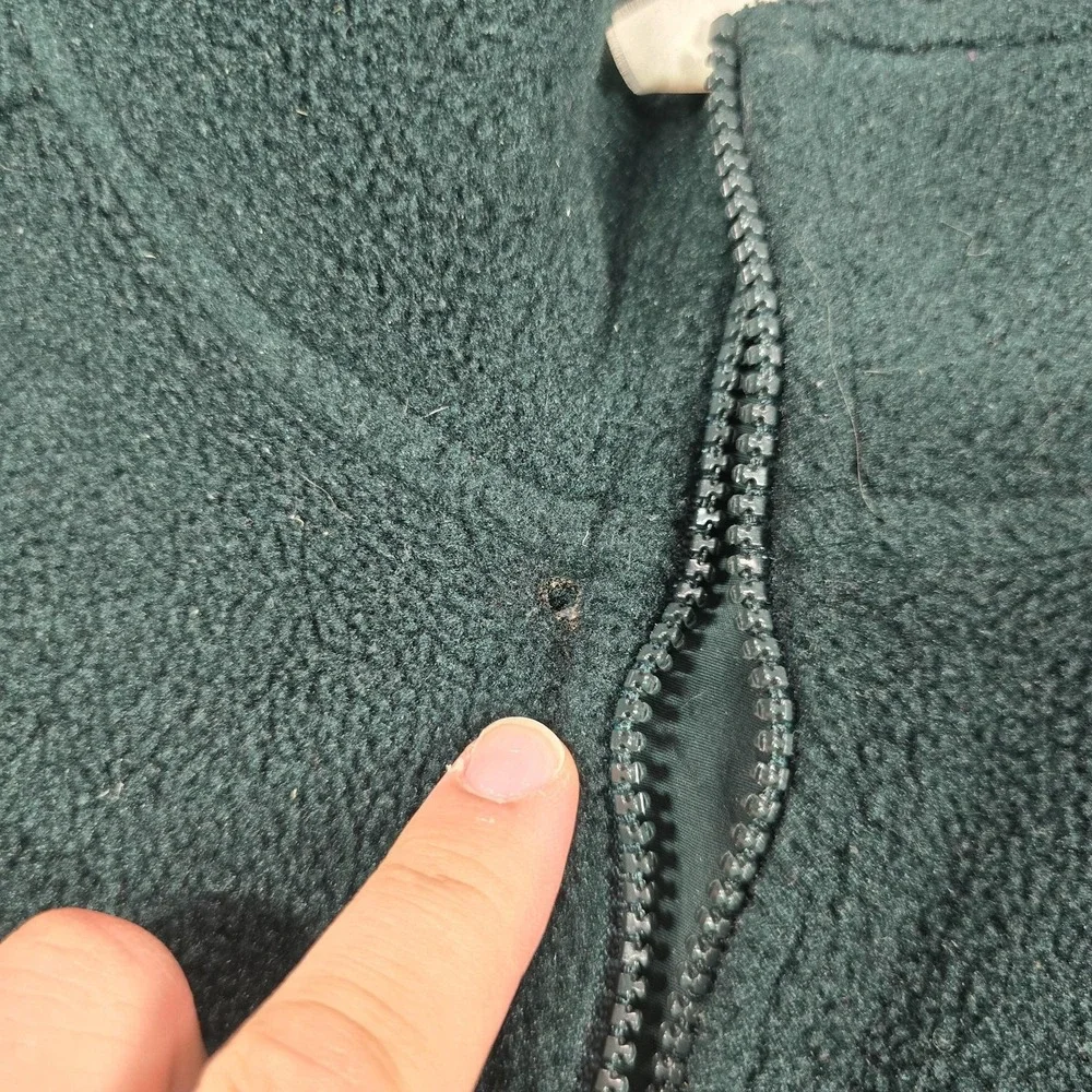 Vintage L.L.Bean Fleece Vest Mens 2XL Green Trail Model Full Zip Pockets Outdoor